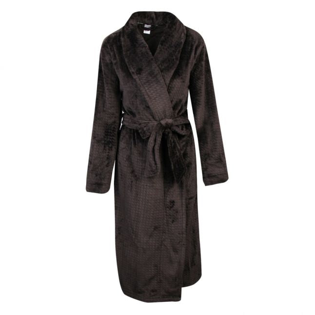 Womens Black Branded Soft Dressing Gown