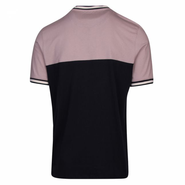 Mens Dusky Pink Silva Paneled S/s T Shirt