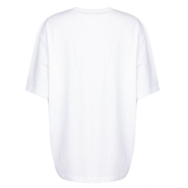 Womens Optical White Rubber Logo Box S/s T Shirt