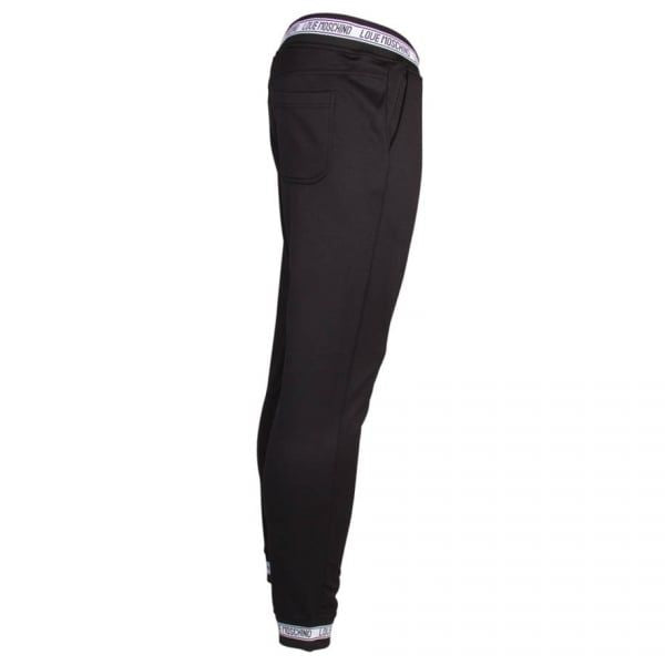 Mens Black Logo Tape Sweat Pants