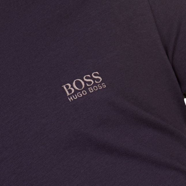 Mens Dark Blue Embroidered Logo Lounge Tee Shirt