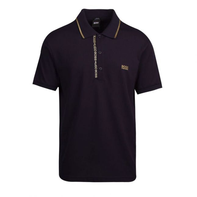 Athleisure Mens Navy/Gold Paule 4 Slim Fit S/s Polo Shirt