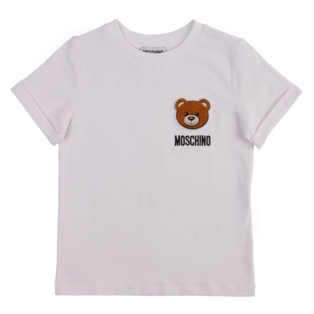 Boys White Soft Toy Logo S/s T Shirt