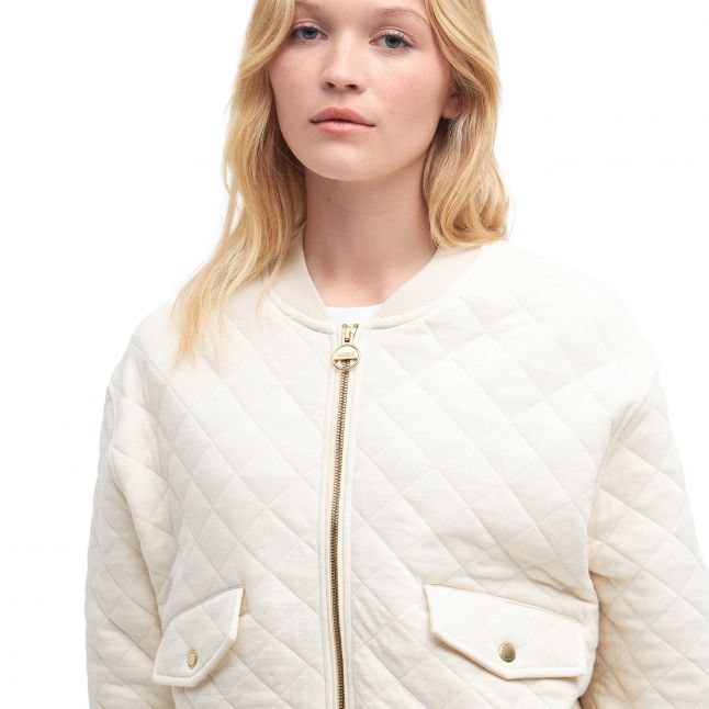 Womens Light Stone Alicia Quilted Bomber Jacket