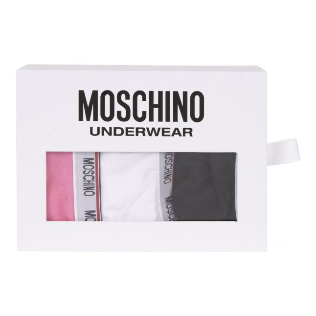 Womens Pink/White/Black Logo 3 Pack Briefs