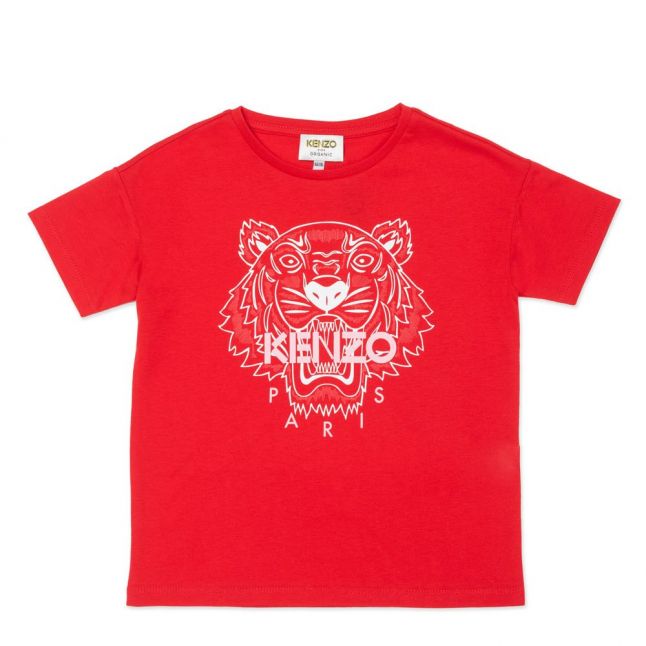 Girls Bright Red Tiger Loose Fit S/s T Shirt