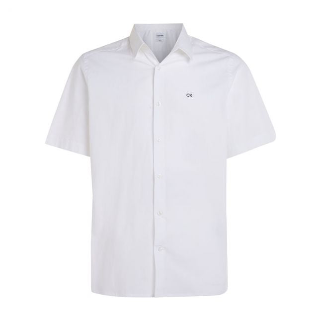 Mens Calvin Klein Bright White Stretch Poplin Shirt