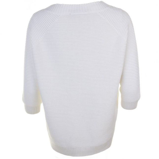 Womens Winter White Mozart Ripple Knitted Jumper