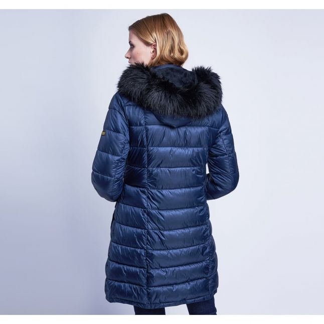 Womens Navy Dunnet Quilted Coat