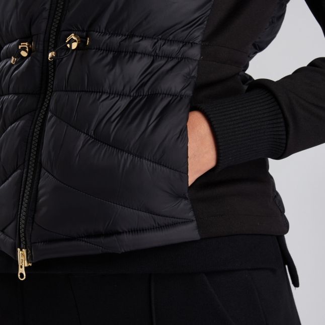 Womens Black Ventax Quilted Sweat Jacket