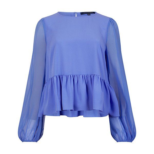 Womens Baja Blue Georgett Peplum Top