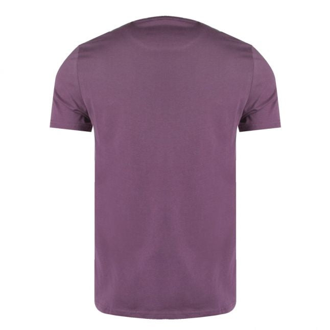 Mens Deep Plum Branded S/s T Shirt