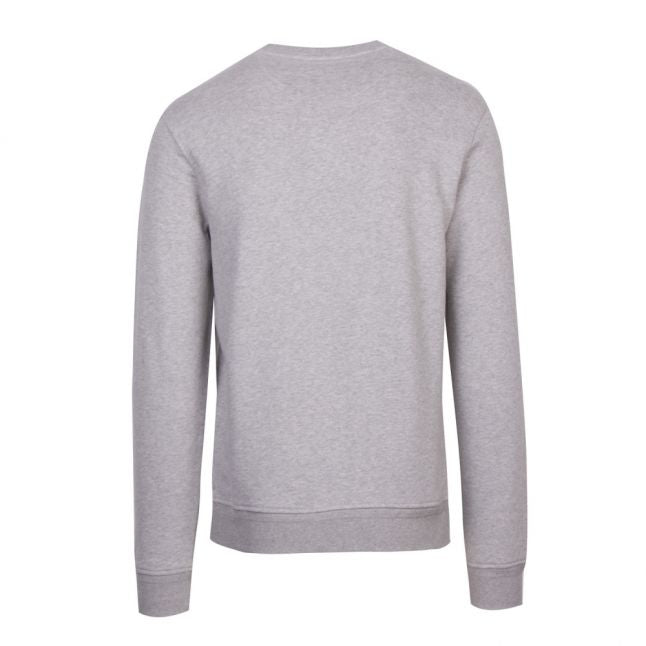 Mens Grey Melange Small Logo Crew Sweat Top