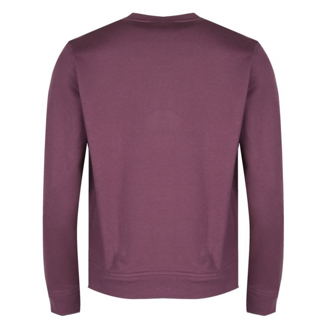 Mens Burgundy Embossed Logo Crew Neck Sweat Top