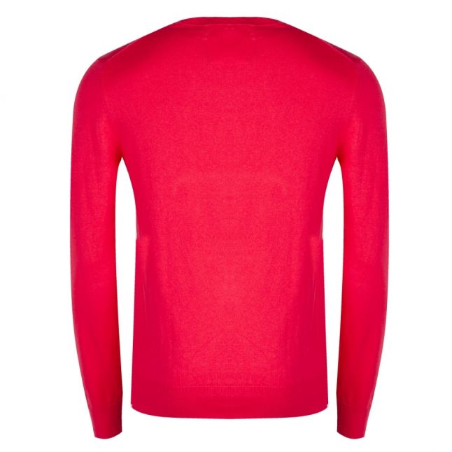 Mens Red Zebra Crew Neck Knitted Jumper