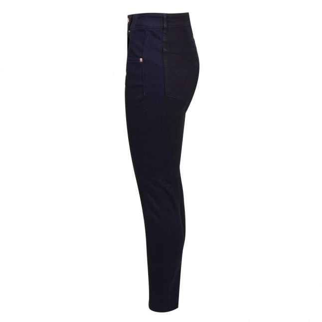 Womens Dark Blue Meki Two Tone Panel Skinny Jeans