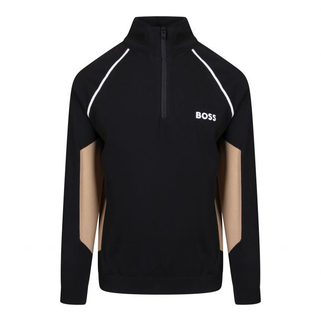 Mens Black Hydro-X Half Zip Knit