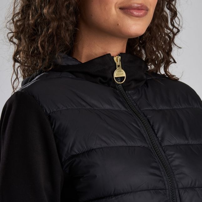 Womens Black Ventax Quilted Sweat Jacket