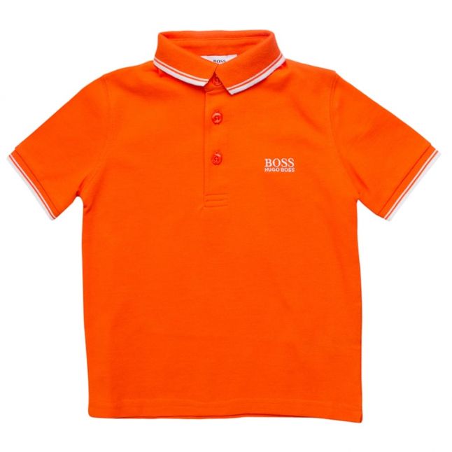 Boys Orange Tipped S/s Polo Shirt