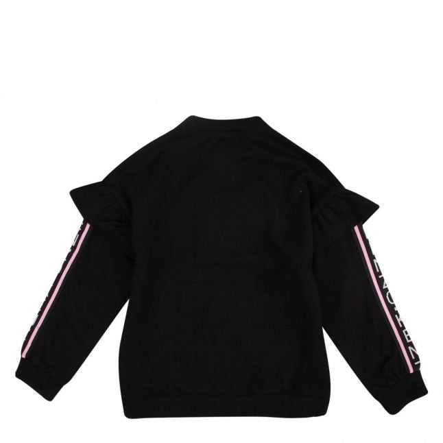 Junior Black Gaycie Tape Frill Sweat Jacket