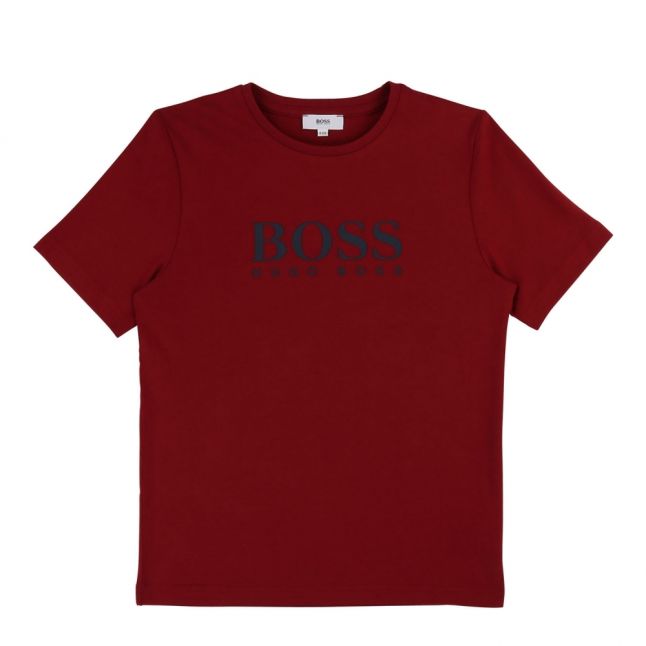 Boys Crimson Branded Logo S/s T Shirt