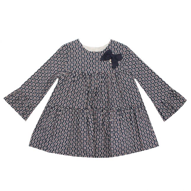 Infant Navy Printed Smock Dress