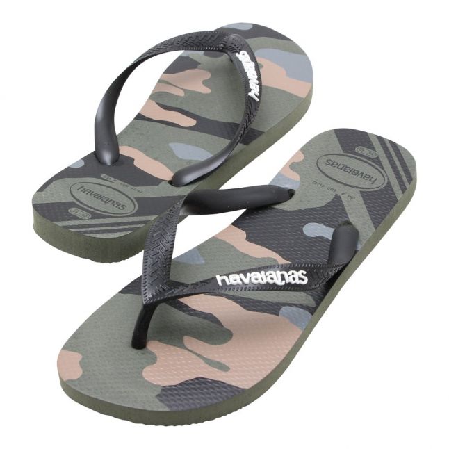 Mens Green Camo Flip Flops