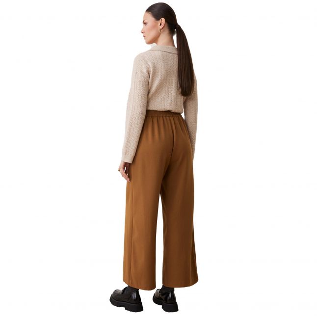 Womens Camel Jerry Wide Leg Trousers