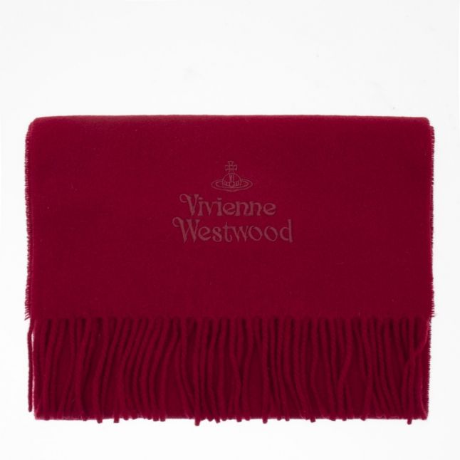 Bordeaux Embroidered Wool Scarf