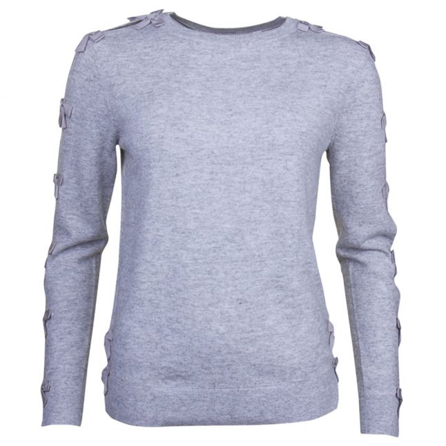 Womens Light Grey Sakarie Bow Sleeve Knitted Jumper