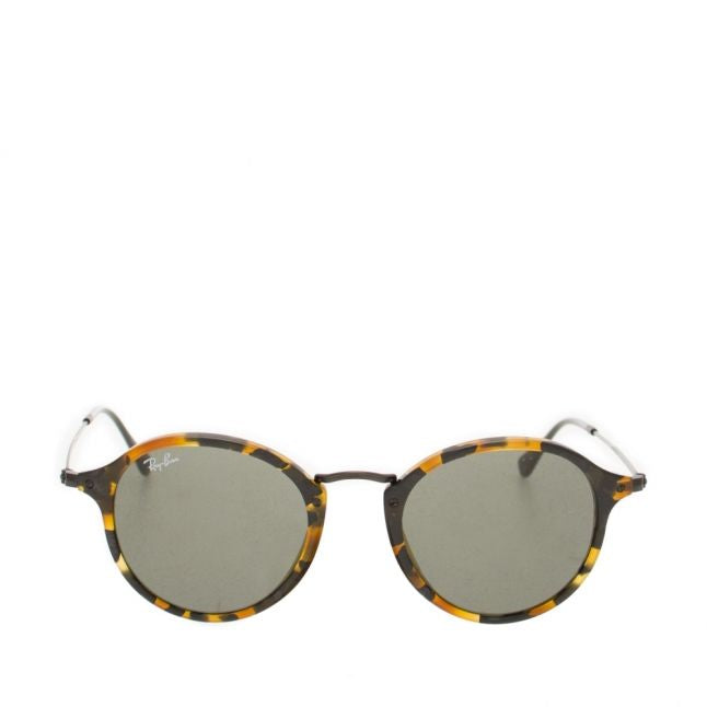 Spot Black Havana RB2447 Round Fleck Sunglasses