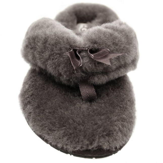 Womens Grey Fluff Flip Flop II Slippers