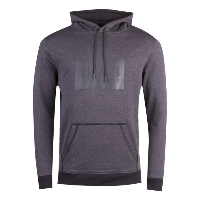 Mens Charcoal Patch Logo Hoodie