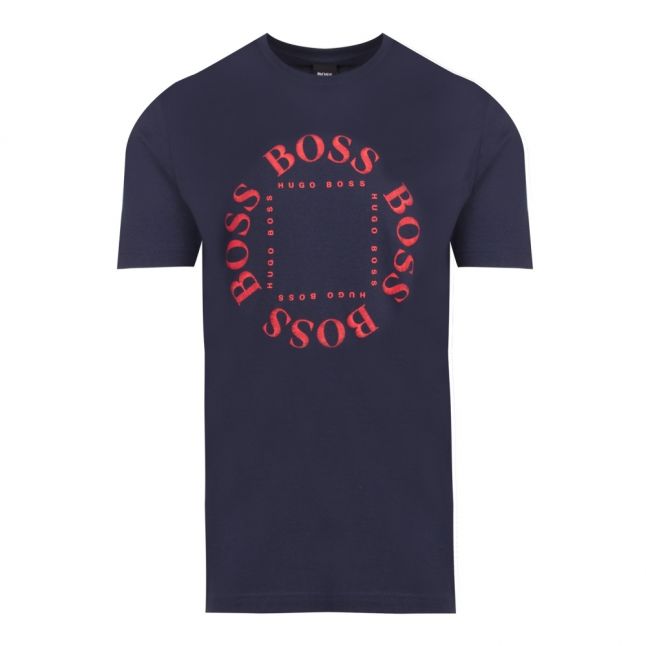 Athleisure Mens Navy/Coral Tee 1 Circle Logo S/s T Shirt