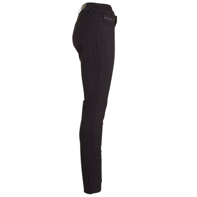 Womens Black Mid Rise Skinny Jeans