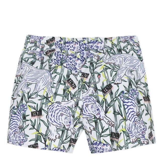 Boys White Multi Julien Animal Swim Shorts