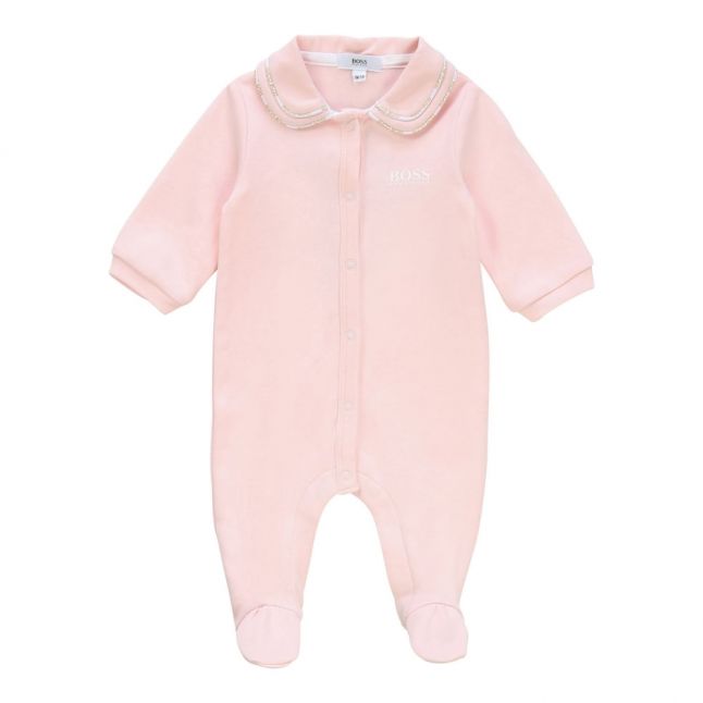 Baby Pink Logo Trim Babygrow