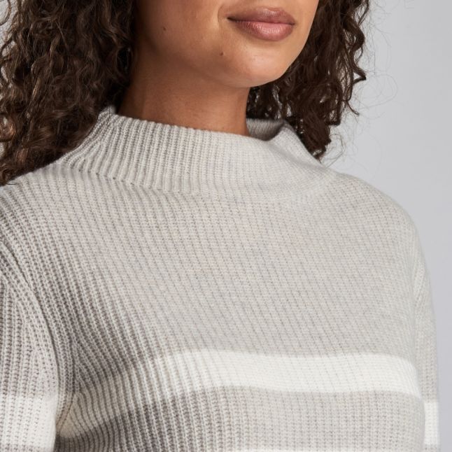 Womens Grey Quayle Stripe Knitted Jumper