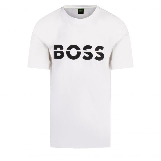 Mens White Tee 1 Line S/s T Shirt