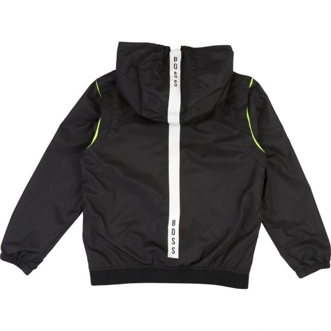 Boys Black Logo Block Windbreaker Jacket