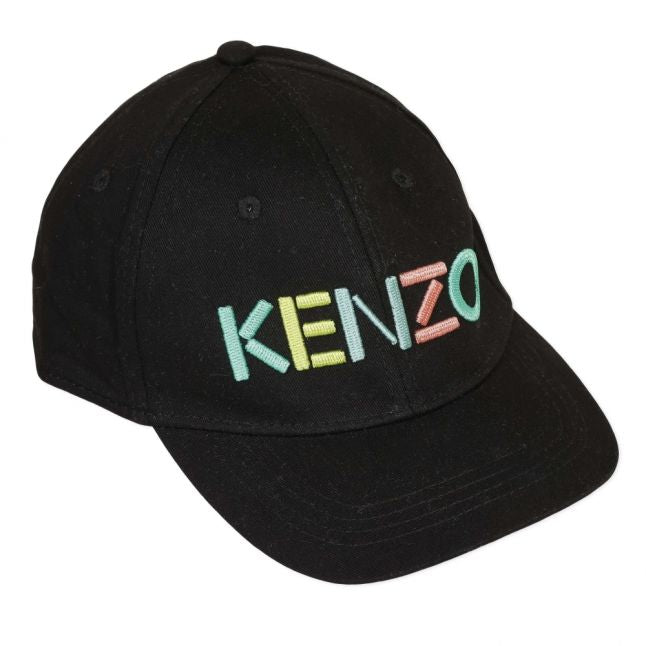 Boys Black Multicolour Logo Cap