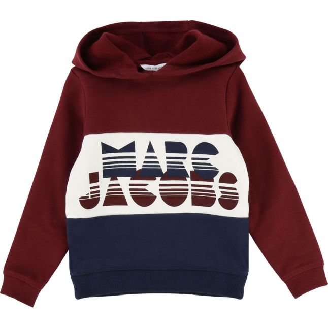 Boys Dark Red/Navy Varisty Logo Hoodie