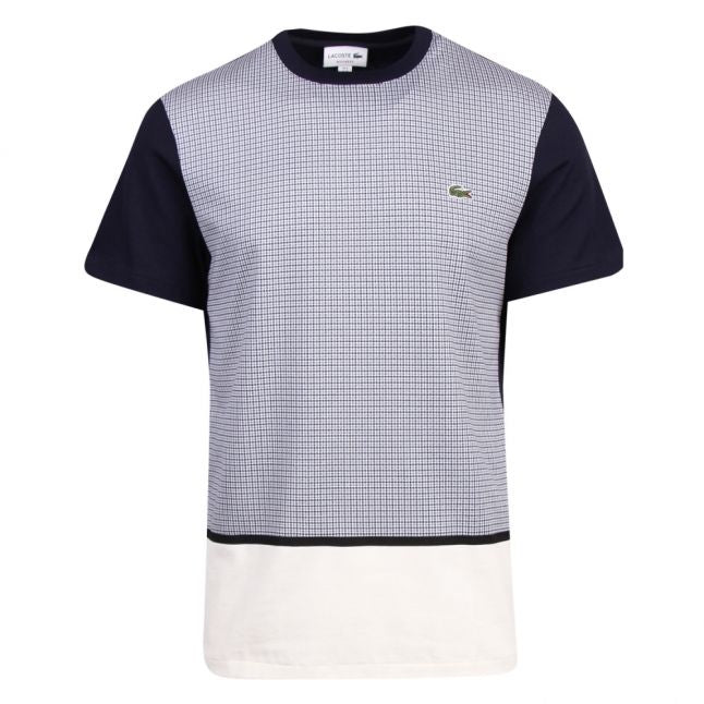 Mens Blue Houndstooth S/s T Shirt