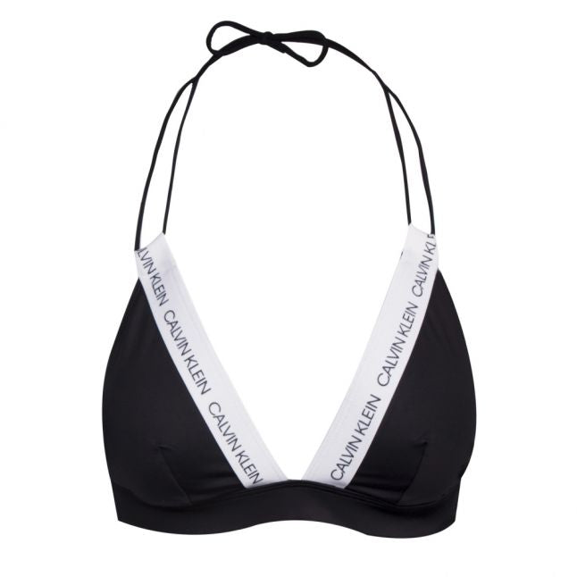 Womens Black Fixed Triangle Bikini Top