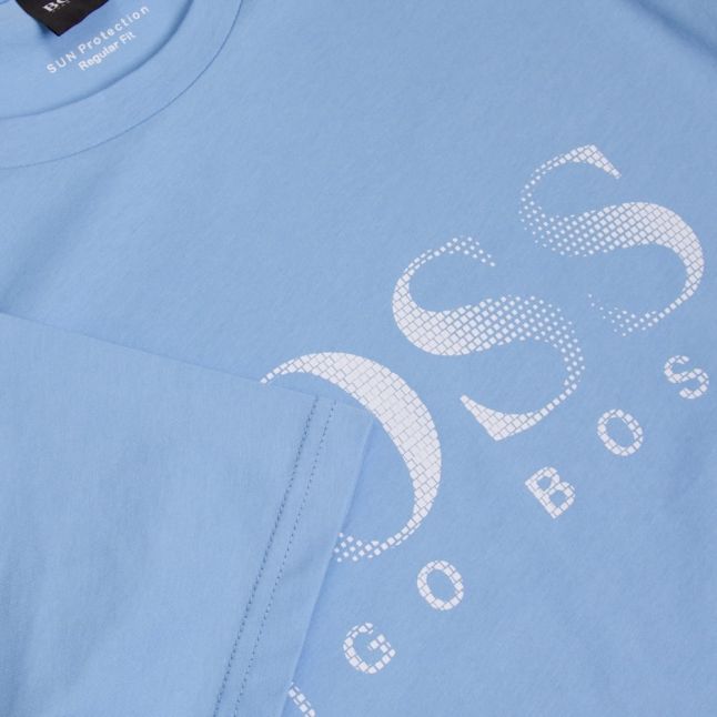 Mens Light Blue Big Logo Beach S/s T Shirt