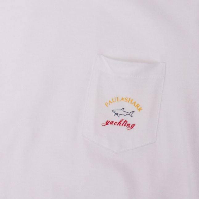 Mens White Classic Pocket Custom Fit S/s T Shirt