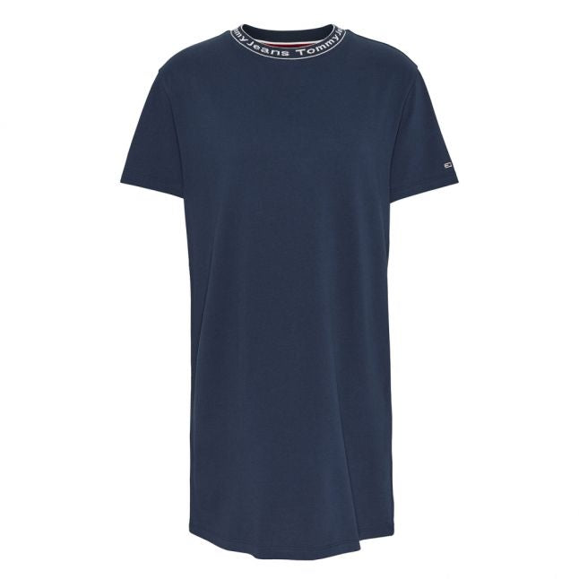 Womens Twilight Navy Branded Neck Tee Dress