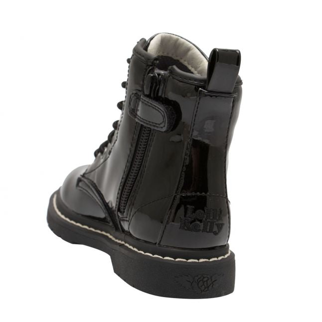 Girls Black Patent Sofia Lace Up Boots (26-39)