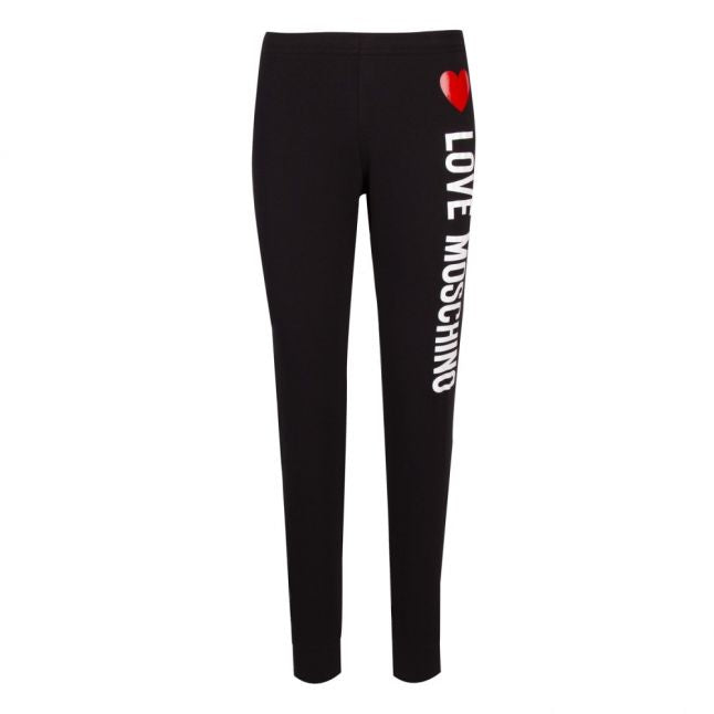 Womens Black Logo Leg Sweat Pants