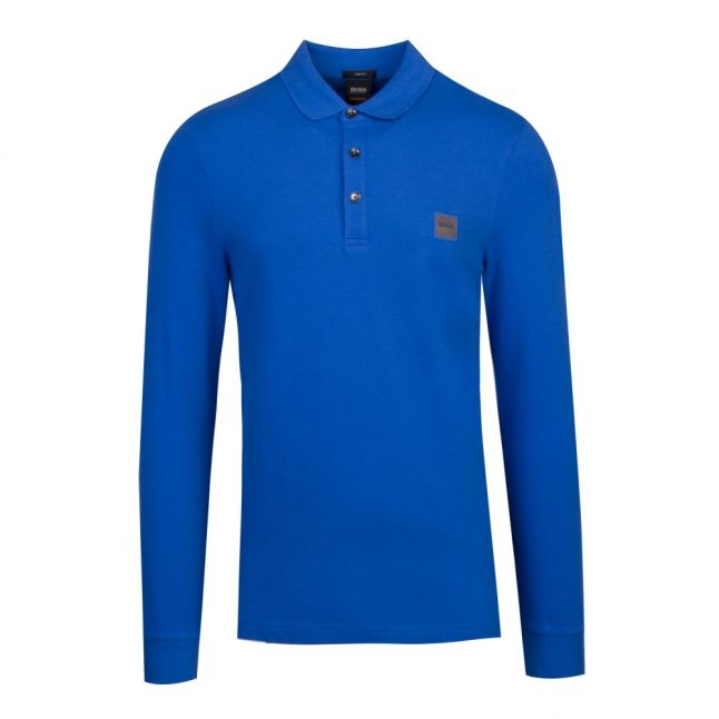 Casual Mens Light Blue Passerby Slim Fit L/s Polo Shirt